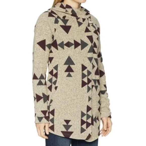 North Face Crescent Wrap Fleece Jacket Toggle Button Peyote Beige Aztec Sweater - Picture 1 of 14
